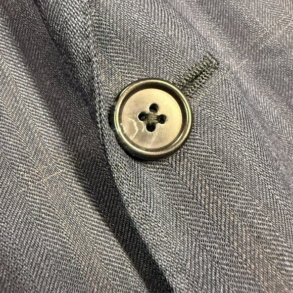 Corneliani Blazer Made in Italy 100s Wool Sport Coat Windowpane Blue 46 L - Picture 5 of 11